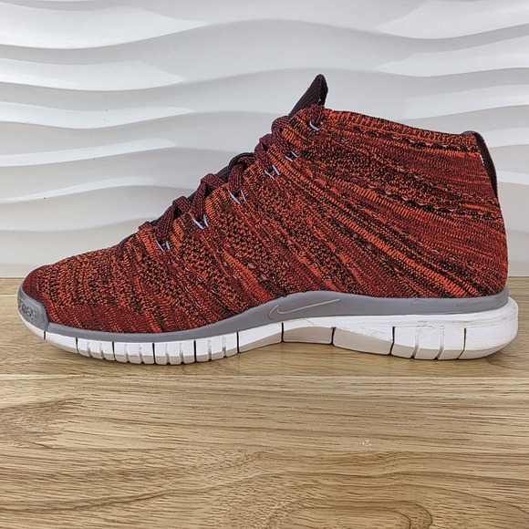 Nike Free Flyknit Chukka Sneakers Mens Size 11 Cinnabar Athletic Shoe 639700-601 main image 7